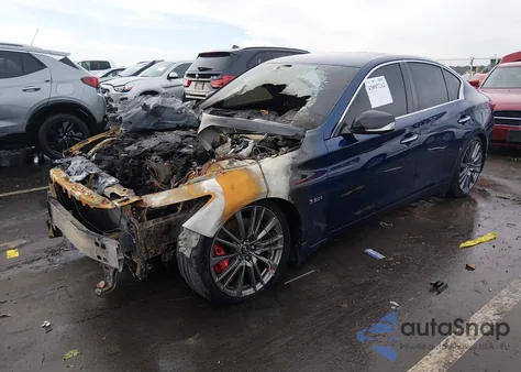 2018 Infiniti Q50 3.0T Red Sport 400 z USA, uszkodzony, nr VIN JN1FV7AP1JM461379